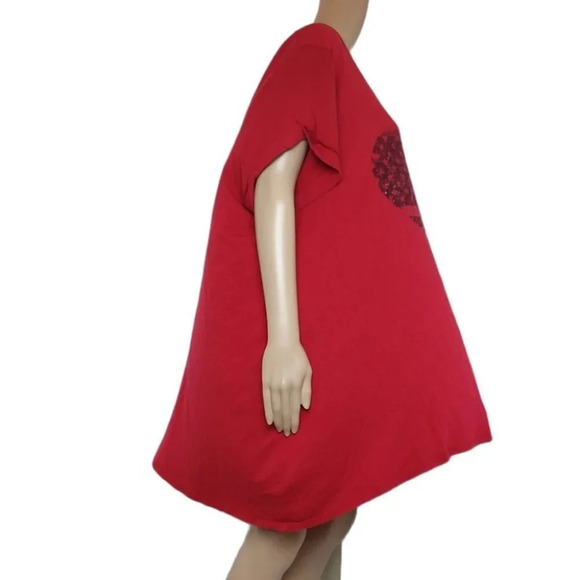 Lane Bryant Red Flag Stripes Heart Top - Picture 4 of 5